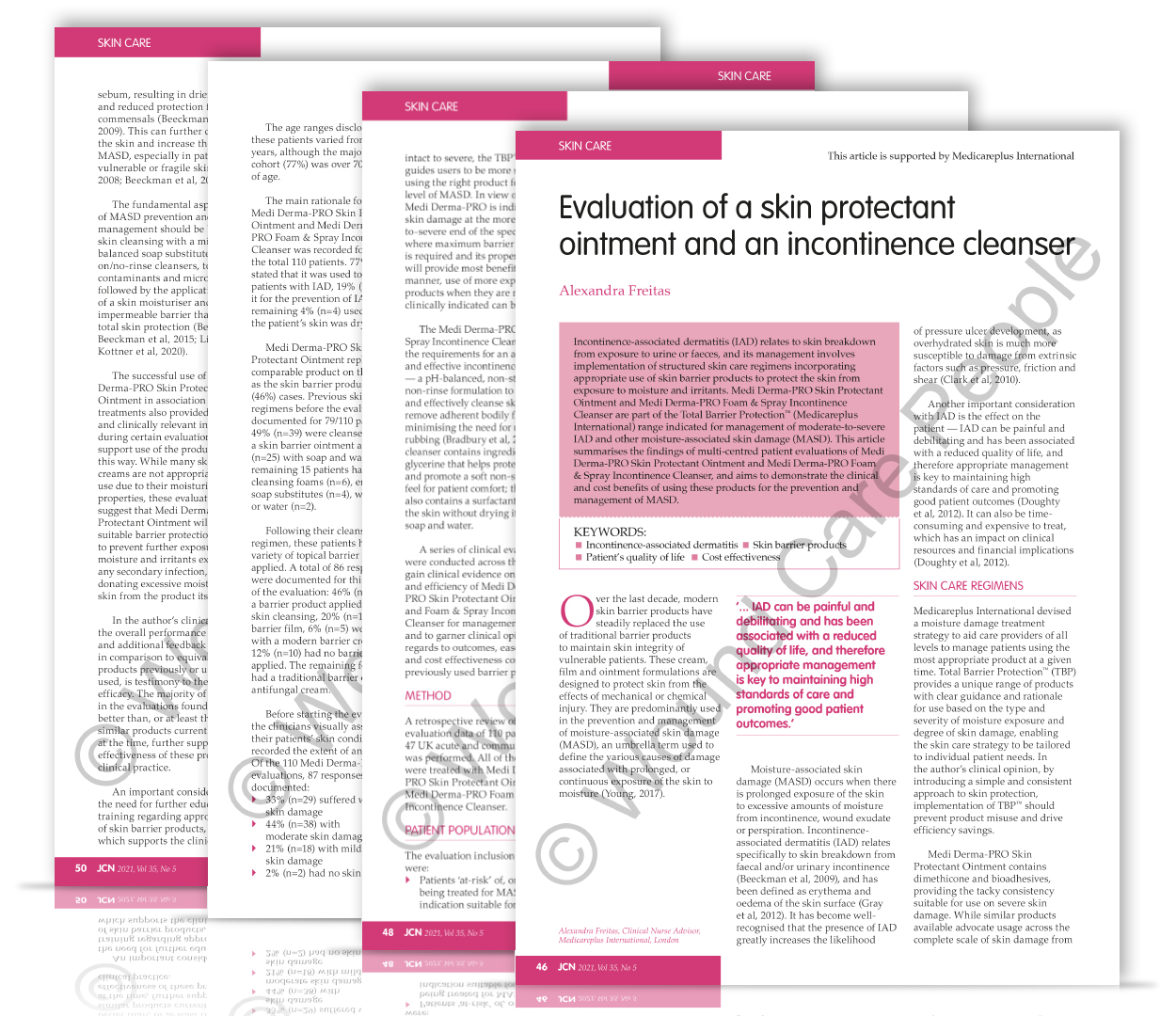 Evaluation of a skin protectant ointment and an incontinence cleanser