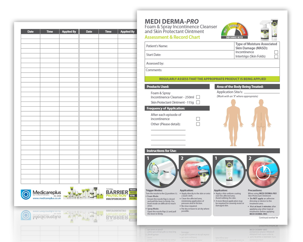 Medi Derma-PRO - Assessment and Record Chart