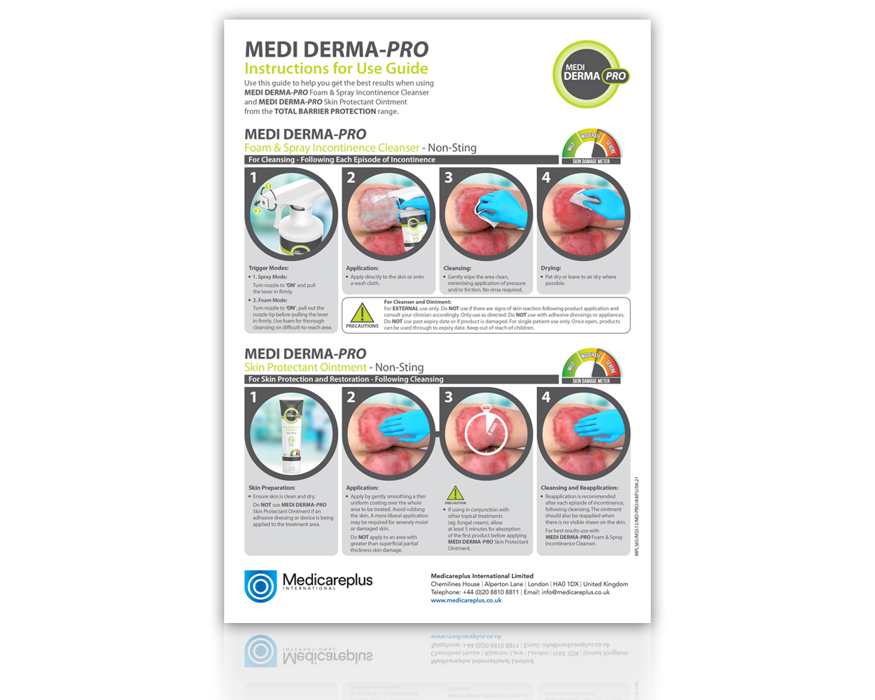 Medi Derma-PRO Ointment and Cleanser - Instructions for use guide