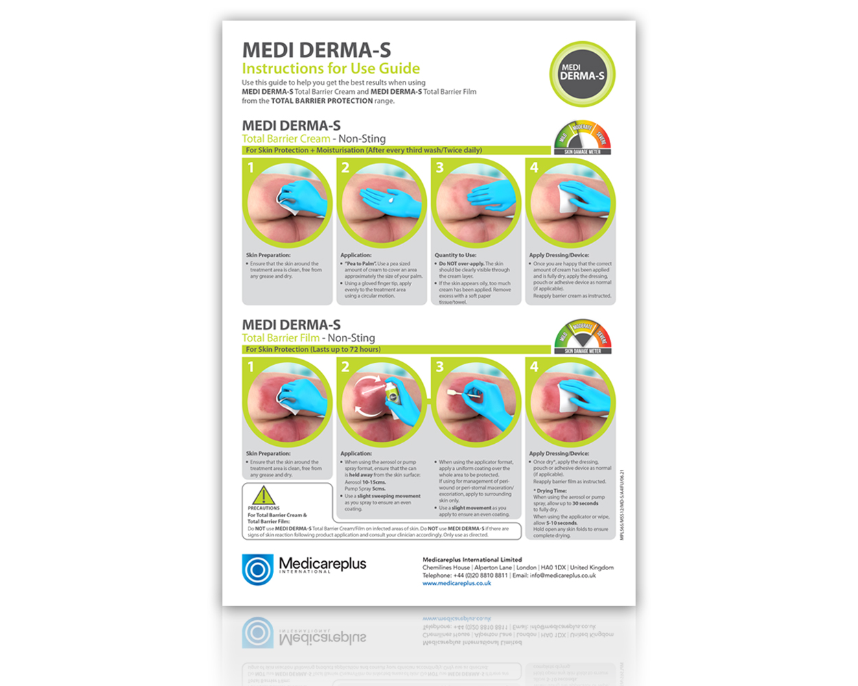 Medi Derma-S Cream and Film - Instructions for use guide