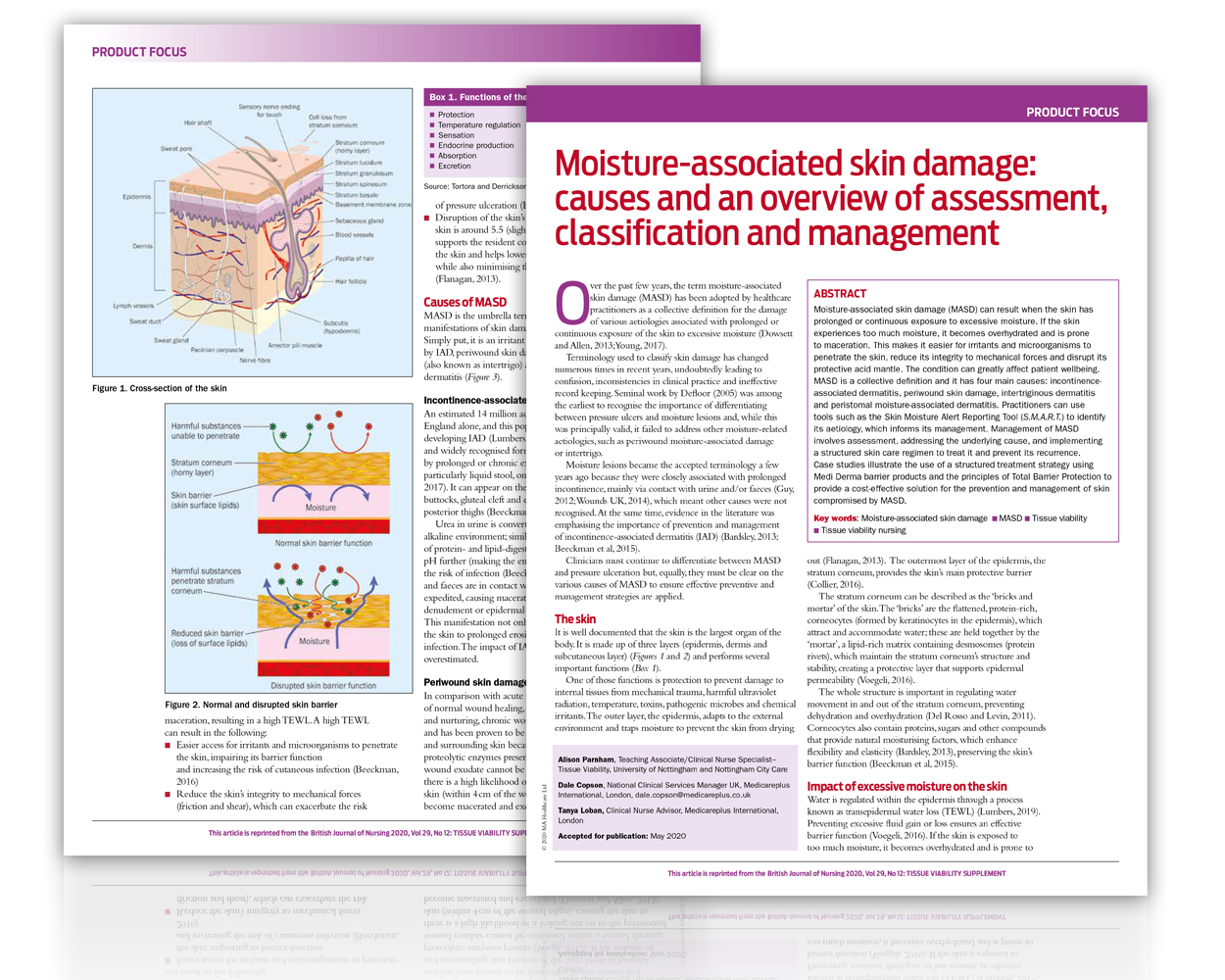 Moisture-Associated Skin Damage: Assessment, Classification And Management