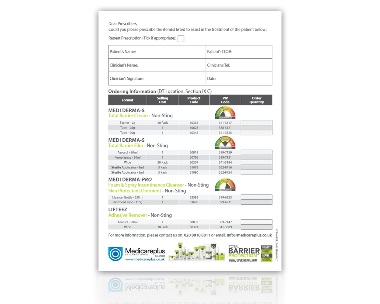 Total Barrier Protection - Product Prescription Pad